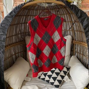 Vintage Y2K J. Crew Argyle Print Sweater Vest